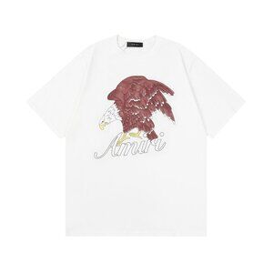 AMIRI White Tee with Brown Eagle Graphic
